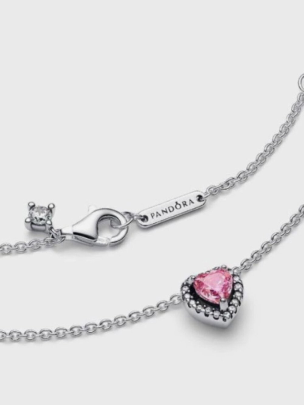 Pandora Pink Elevated Heart Halo Necklace 398425C02-45 - Picture 3 of 3